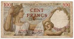 Franciaország 100 francia Frank, 1940