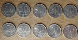 50 Fillér 1980-1989 BP. (10 évszám)