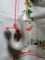 Retro Kijev porcelán hal figurás vodkás kancsó ( hiányos)