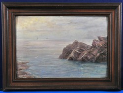 Carl-Kaiser Herbstnek tulajdonítva (1858-1940): Cornwalli tengerpart