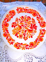 Alföldi retro porcelán fali tányér- népies minta-szép állapotú 23,5 cm