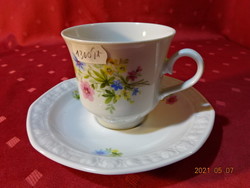 Winterling bavaria German porcelain, spring floral coffee cup + placemat. He has!