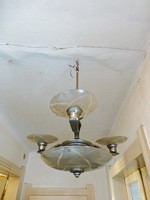 Gyönyörű,antik,art deco csillag mintás három karú,öt égőjű csillár