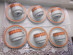 6 db Alföldi  retro vastag porcelán csésze és  tányér (600 Ft/db)