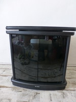 Forgatható tetejű,retro,vintage,mid-century fekete komód,tv szekrény