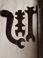 3 old wrenches, tools