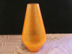 Karcagi narancs színű fátyolüveg váza