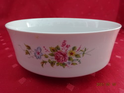 Lowland porcelain, small garnished bowl with spring flower pattern, diameter 18 cm. He has!