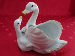 Pair of German porcelain swans, centerpiece. He has!