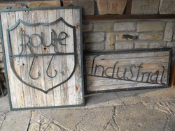 Extra Egyedi Kézműves kovácsolt Vas Loft Retro industrial Ipari Felirat keretben vintage bútor