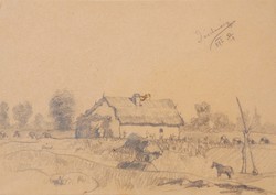19. századi rajz: Jászberényi határban, 1892 - keretezett