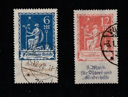 DEUTCHES REICH 1922 Charity stamps teljes sor