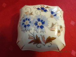 Zsolnay porcelain, cornflower patterned bonbonier. He has!