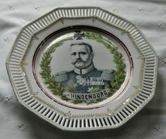 World War I Paul von Hindenburg wall plate, memorial plate