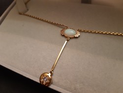 Art Nouveau opal glasses 14 kr.Gold collier