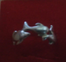 Ezüst Körbe Delfines Karika Gyűrű
