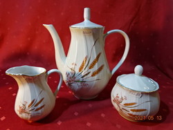 Bulgarian porcelain, cornflower pattern tea pourer, milk pourer and sugar bowl. He has!
