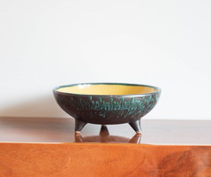 Balczó edit serving bowl - retro ceramic decorative plate with legs