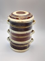 Antique small ceramic food container, children's toy 12 cm