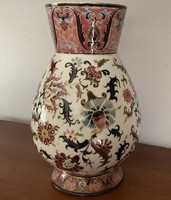 Karizmatikus nagyméretű muzeális Zsolnay váza extra minőségben, gazdagon aranyozva