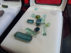 Genuine paraiba and indigolite, verdelite tourmaline pieces totaling 14.5 ct