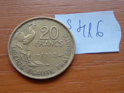 FRANCIA 20 FRANCS FRANK 1952 ( G. GUIRAUD) 4 TOLL,KAKAS S416