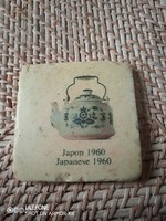 Beautiful rare Japanese carved stone cup coaster