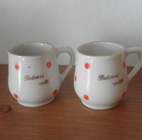 2 small polka dot commemorative mugs