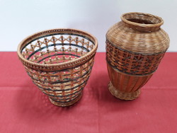 2 pcs wicker vase, holder for sale together