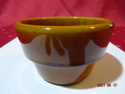 Glazed ceramic bowl, medium brown, diameter 9 cm. He has!