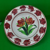 Wilhelmsburgi porcelán tulipános fali tányér