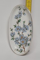 Hollóházi kék mályvavirág mintás porcelán gyűrűtartó tálka (1735)