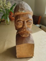 Carved wooden men's head for sale!