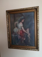 Füzesi Lajos cigány lány festmény