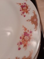 6 db egyben - kínai sárga virágos lapos nagytányérok 6 tányér