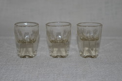 3 db régi vastag falú likőrös pohár  ( DBZ 00132 )