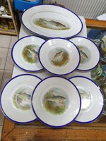 Csehszlovák porcelán halas készlet