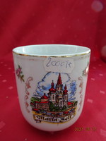 Csehszlovák porcelán pohár, Mariazell látképével, magassága 9,5 cm. Vanneki!