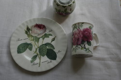 Angol rózsás porcelán csomag gyűjtőknek 1992 tányér  + bögre