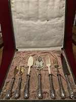Silver serving set/1900s/silver sink gilded and silver sink with bone head set! 7 pcs