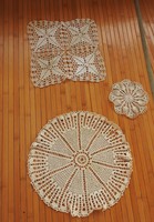 Antique crochet tablecloth set of 3 pieces