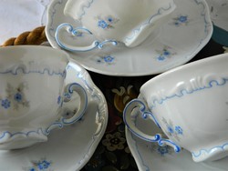 Kék virágos Zsolnay pajzspecsétes teás szett 1 db, csésze és kistányér