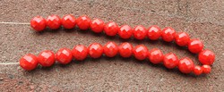 Fazettás - vörös - vérszínű gyöngyökből  nyaklánc - gyöngysor - ékszer