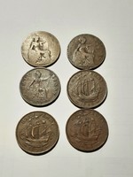 HALF PENNY 1915-25-35-45-55-65 Year Set
