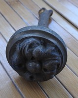 Antique bronze label and bronze flower hemispherical tongs