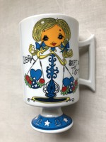 Vintage Royal Crown Arnart Smug Mugs by Kitty Virgo porcelán csésze, bögre