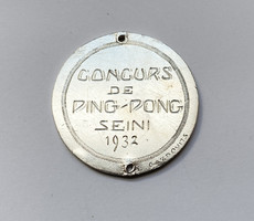 Román ezüst ping-pong díjérem 1932, II. L.Gazdovits