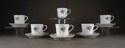 1E552 Régi virágos porcelán kávéskészlet