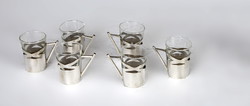 Silver half glass set with handles