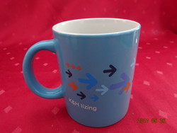 Light blue porcelain cup, k & h advertising, height 9.5 cm. He has!